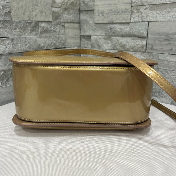 RARE LOUIS VUITTON Vernis Mirada 2Way Bag Gold - Picture 13 of 13